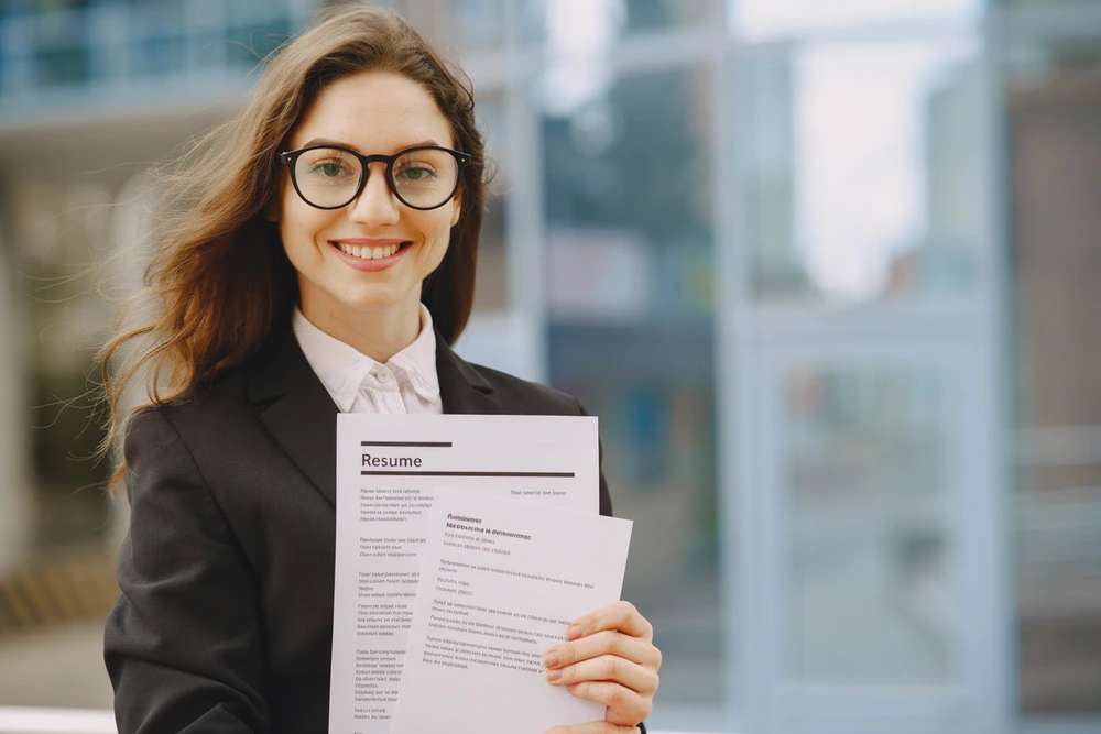 A Woman Holding A Cover Letter Vs Resume