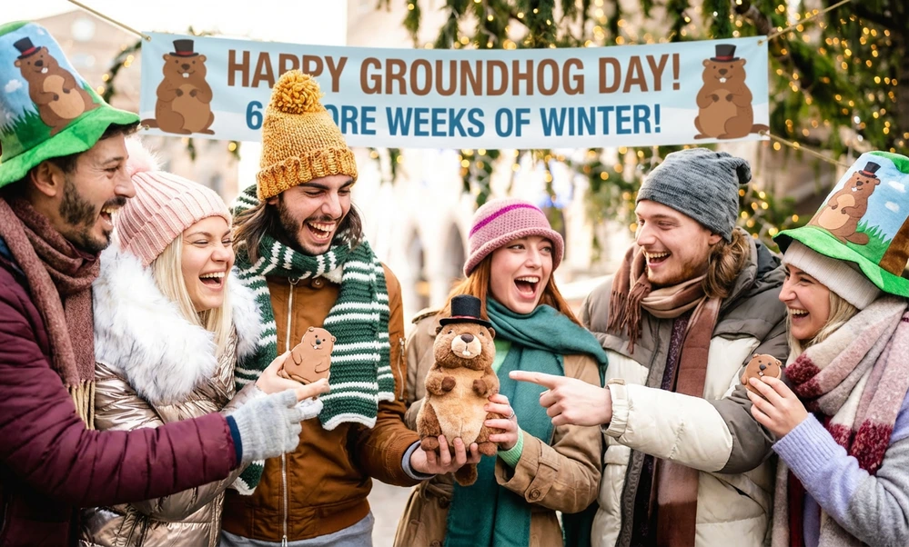 Tourists Enjoying The Groundhog Day Festivities