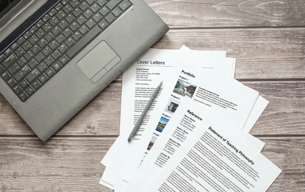 Cover Letters And Supplemental Materials On A Table