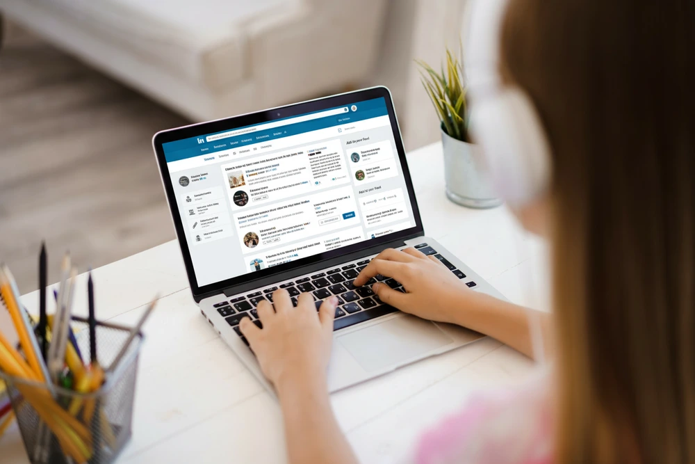 Linkedin Homepage Displayed On A Laptop Screen