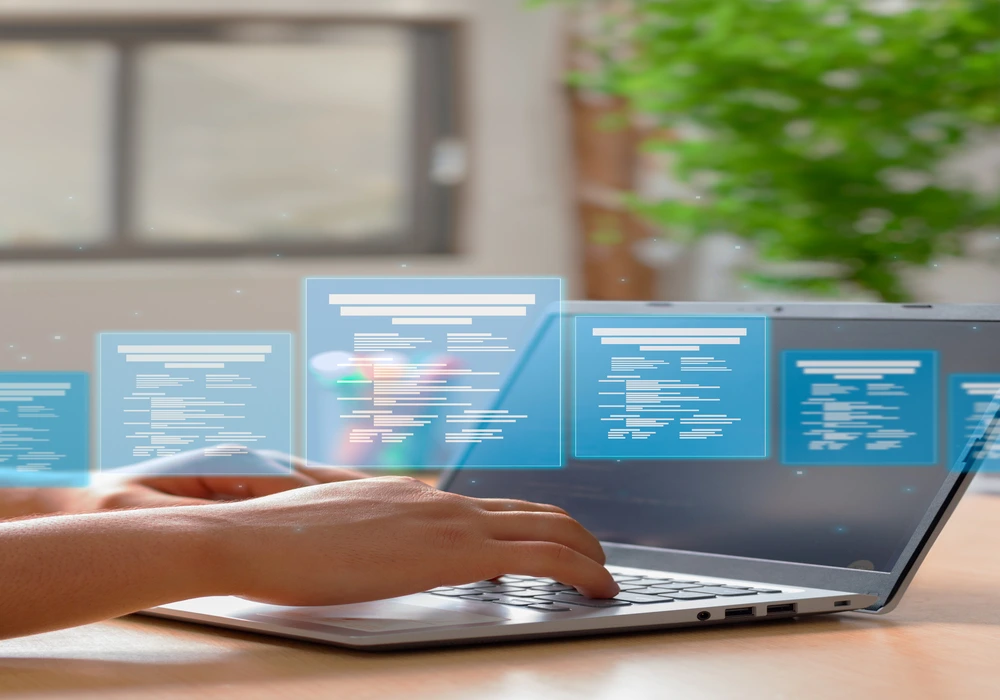 A Picture Of A Pair Of Hand Typing In Laptop To Remove Additional Resumes From Linkedin