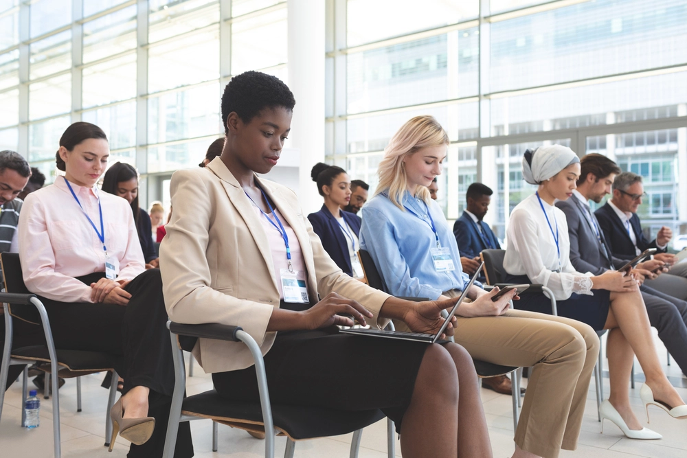 Diverse Waiting To Be Interviewed During A Job Fair