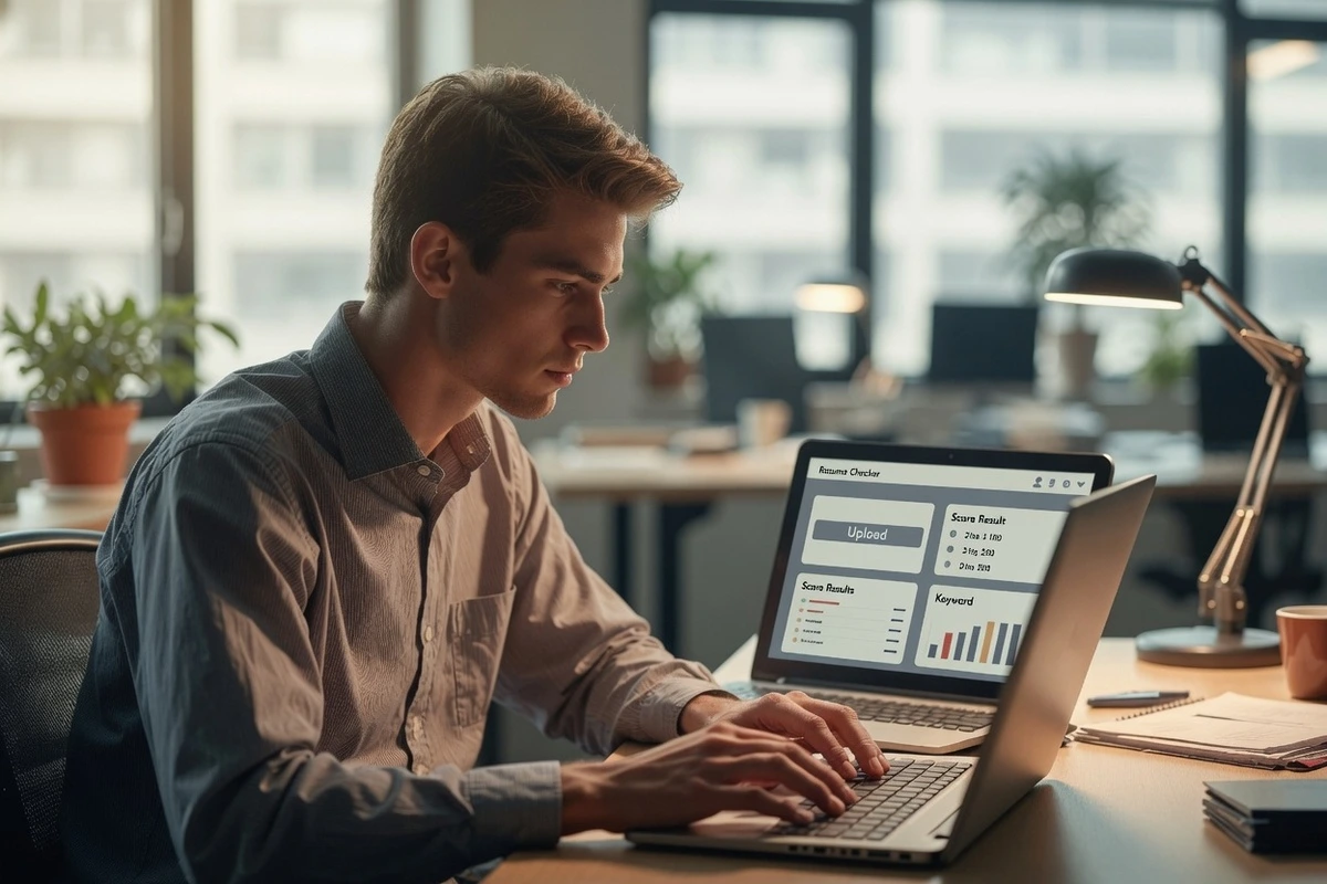 An Applicant Running His Resume In An Ats Resume Checker.
